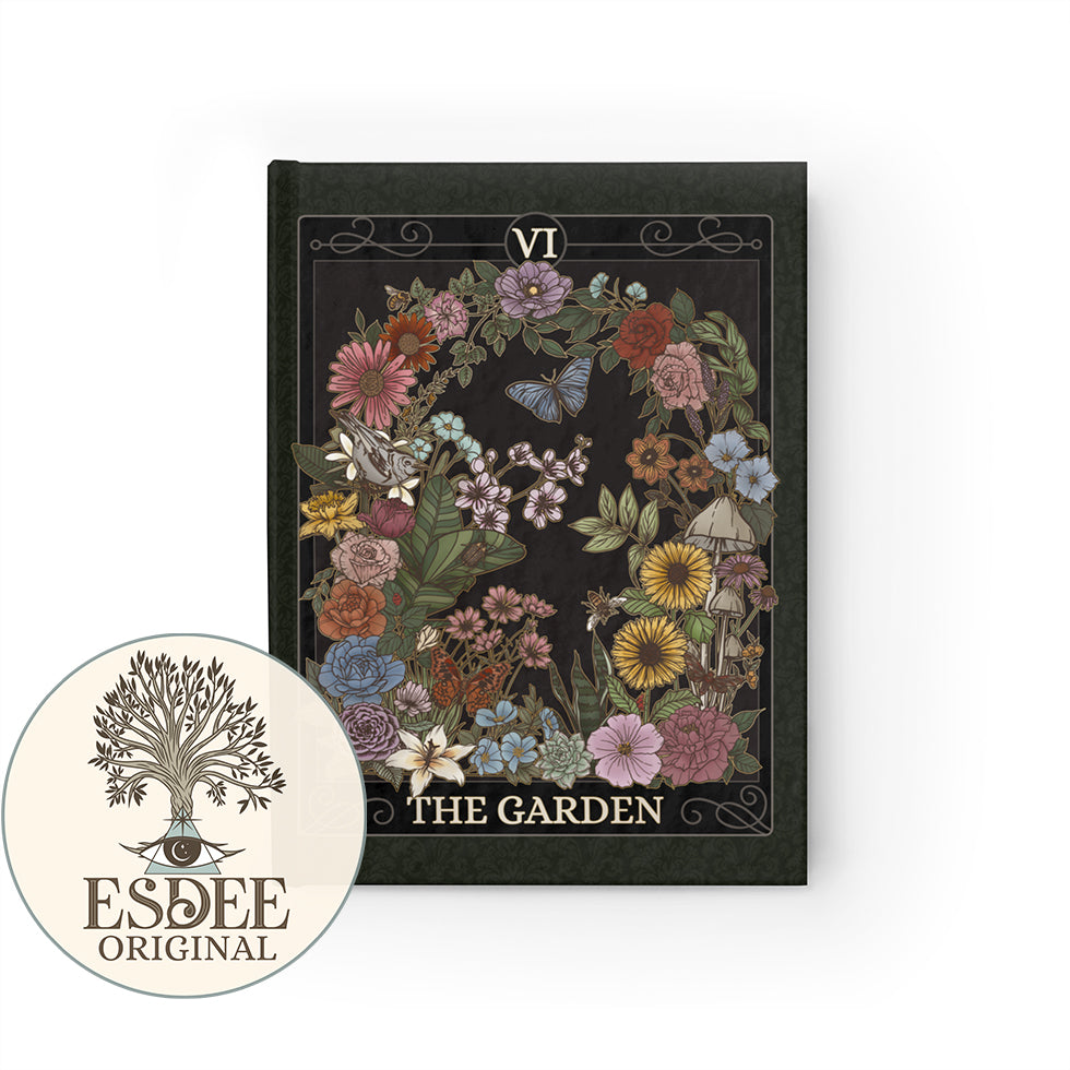 The Garden Custom Tarot Card Hardcover Notebook. Wildflower Grimoire - Esdee