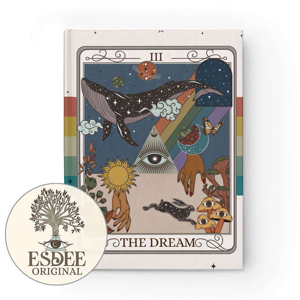The Dream Tarot Card Custom Hardcover Notebook. Trippy Retro Journal