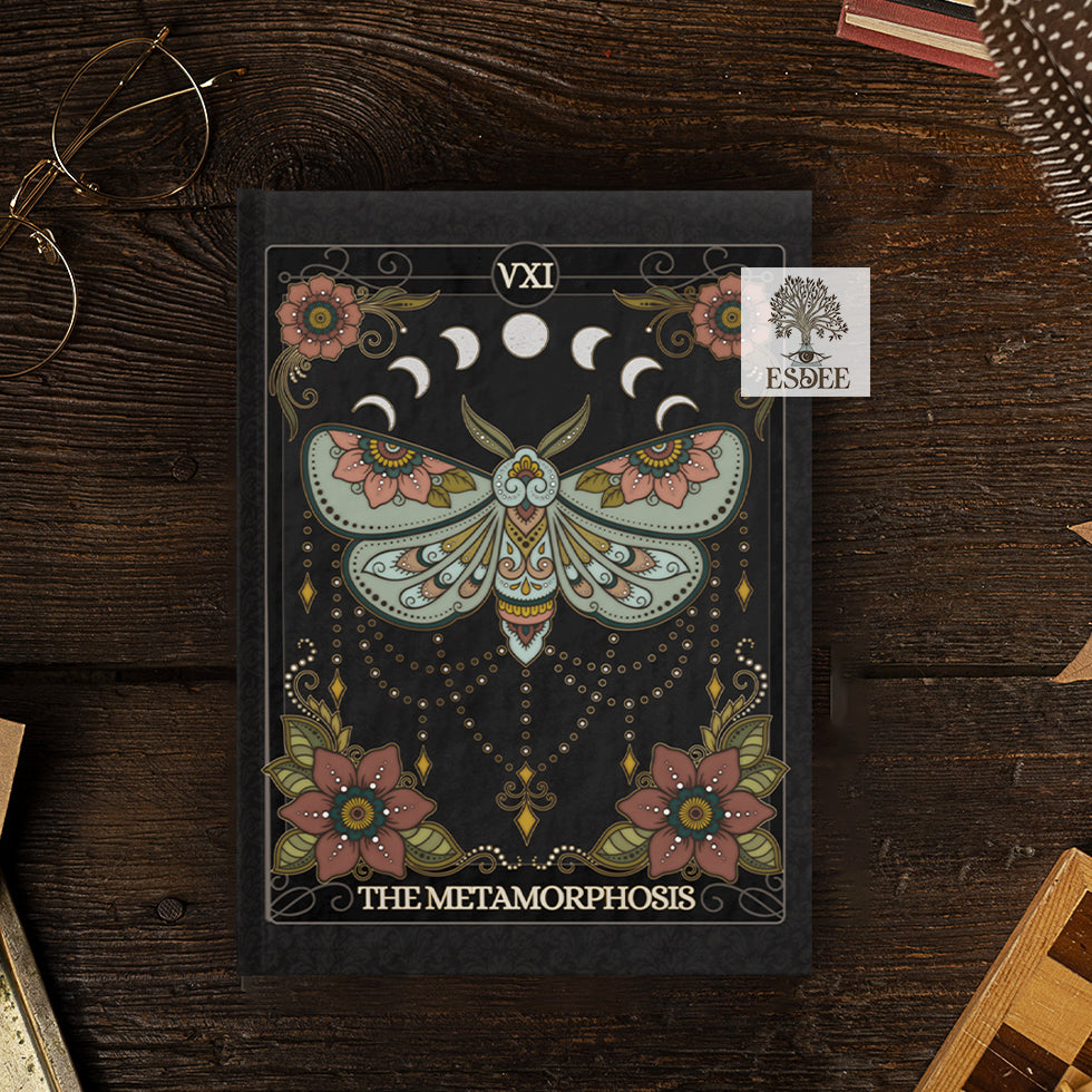 The Metamorphosis Custom Tarot Card Hardcover Notebook. Butterfly Moon Grimoire - Esdee