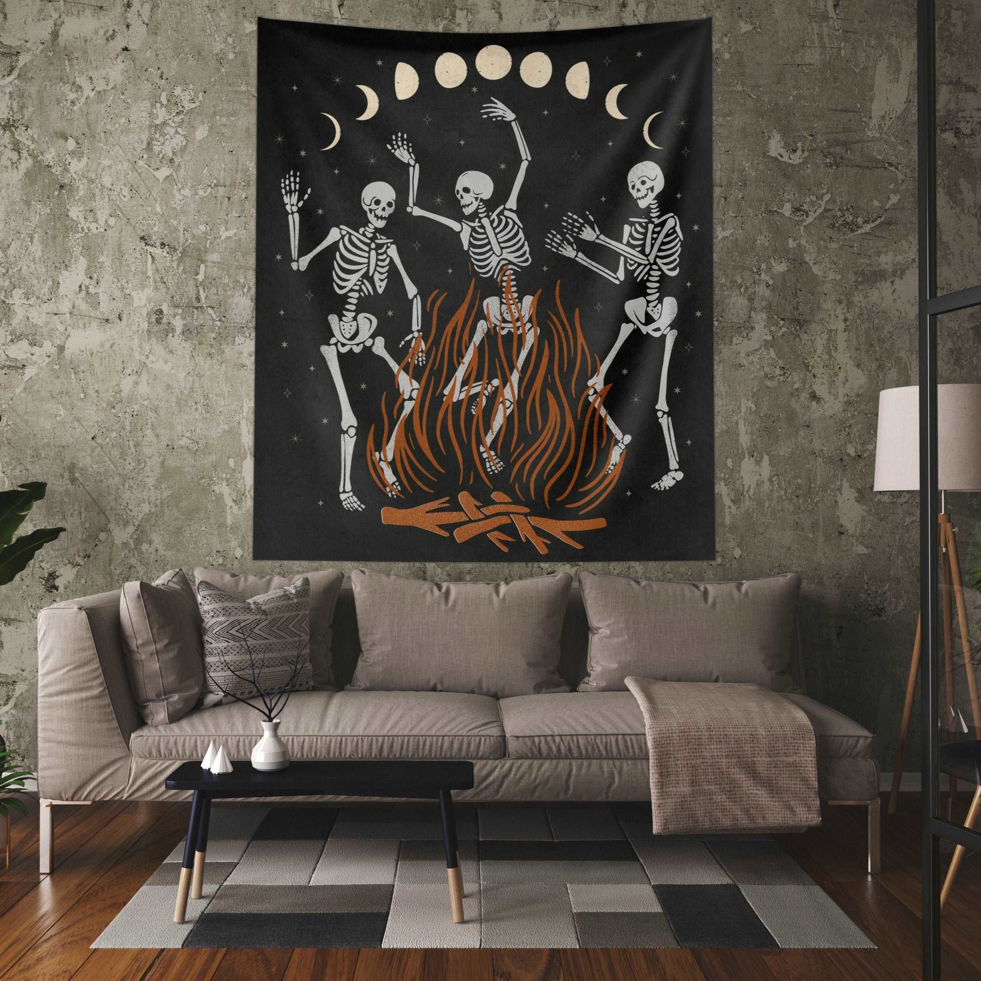 Skeleton Dance Indoor Wall Tapestry Esdee