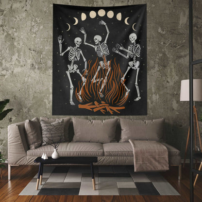 Skeleton Dance Indoor Wall Tapestry Esdee
