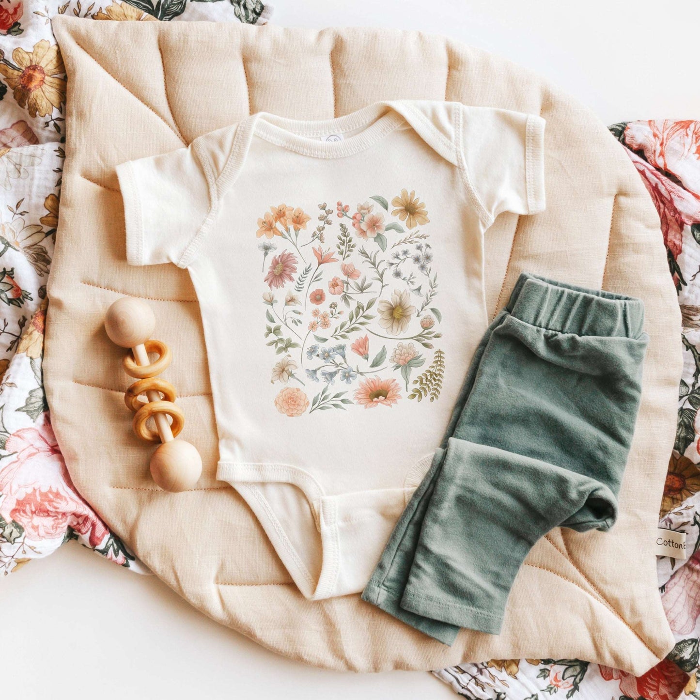 Pretty Botanical Infant Baby Bodysuit - Esdee
