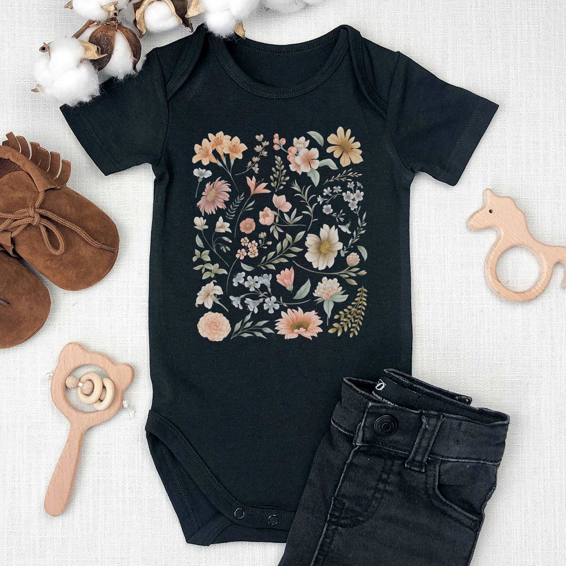 Pretty Botanical Infant Baby Bodysuit - Esdee