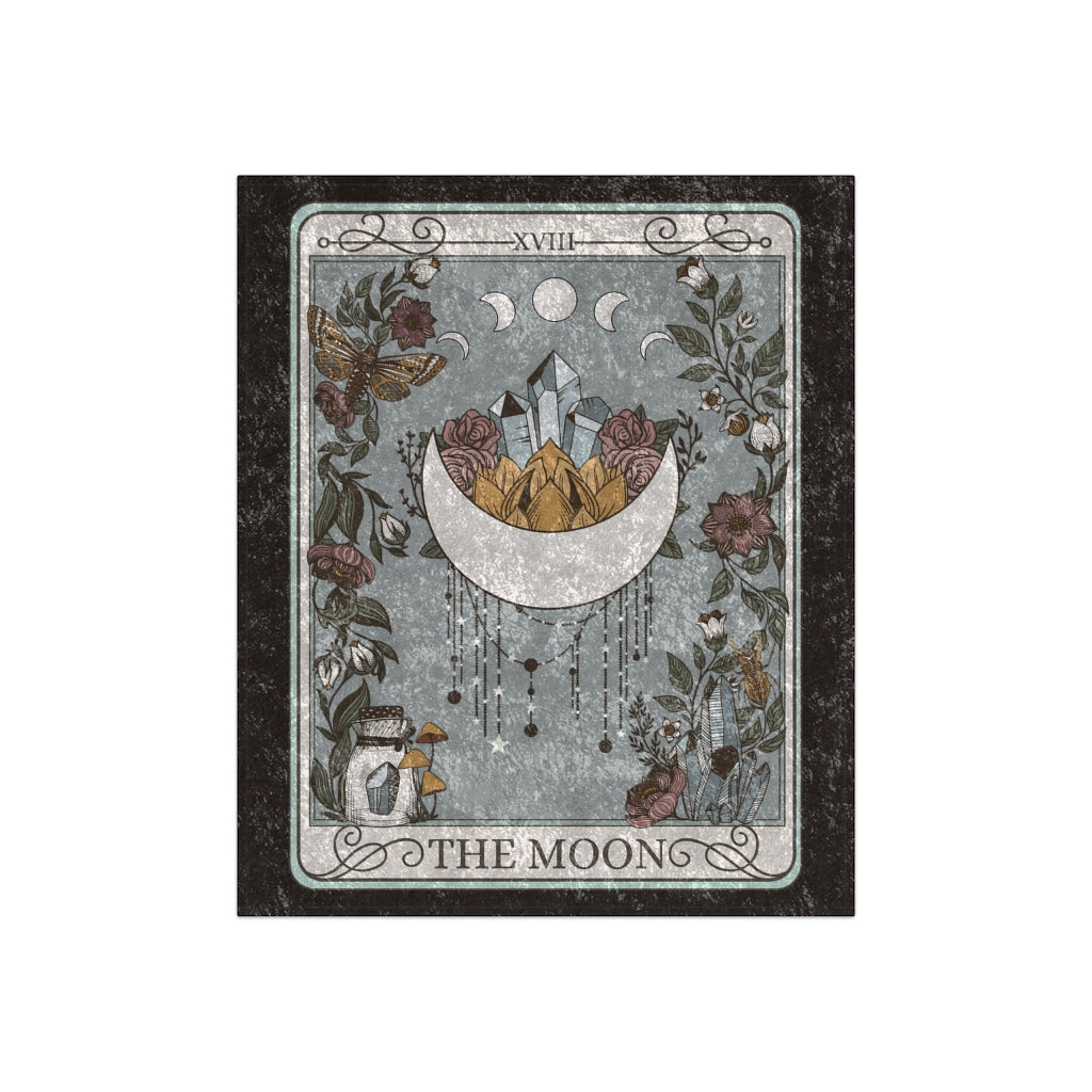 The Moon Tarot Card Crushed Velvet Blanket