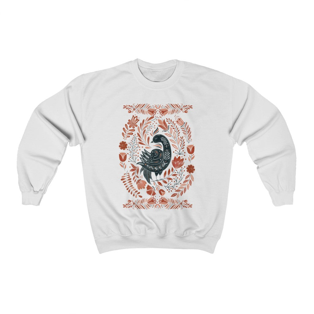 Folk Art Bird Crewneck Sweatshirt - Esdee