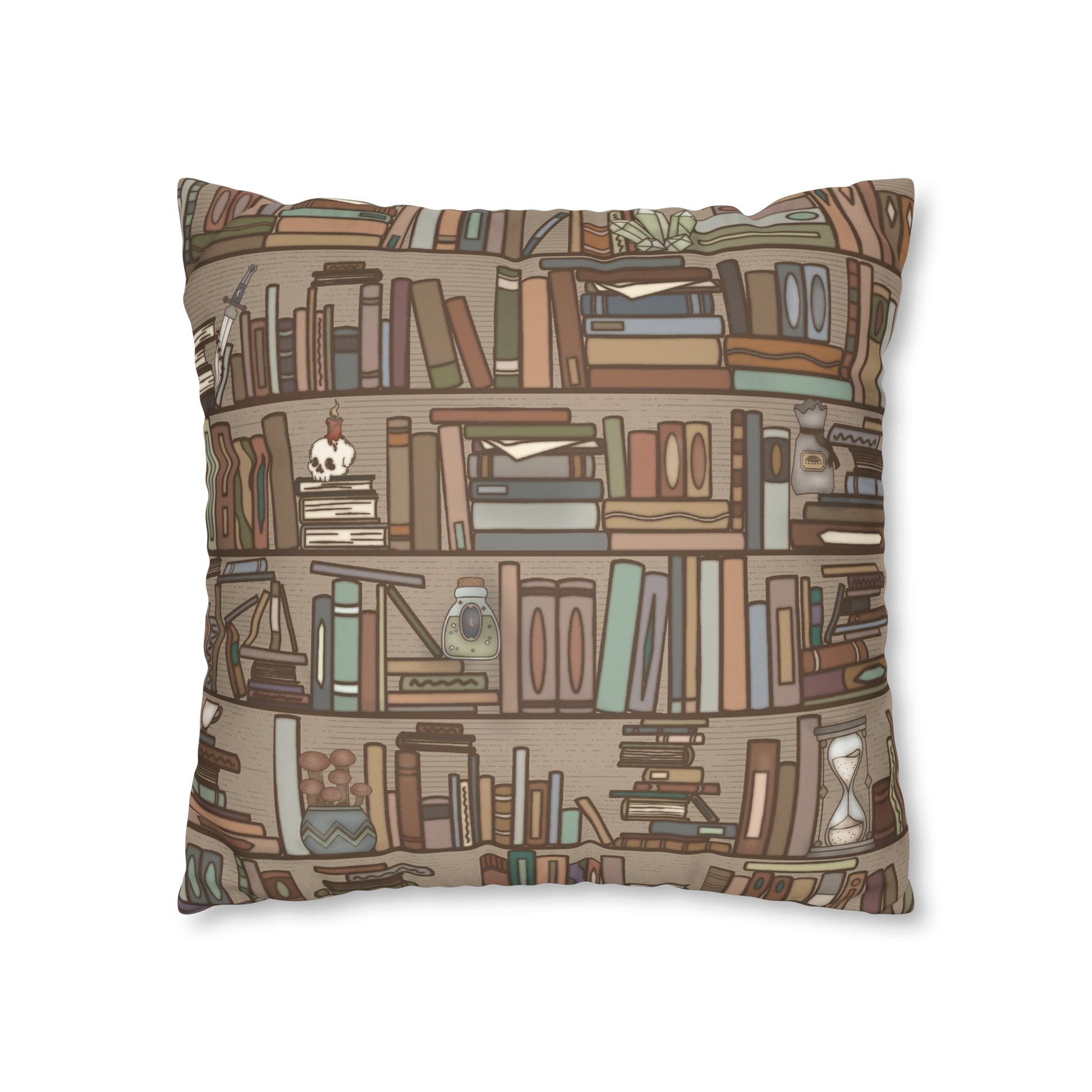Book Lover Frog Tarot Card Faux Suede Square Pillow Case - Esdee