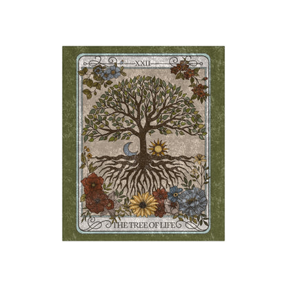 The Tree of Life Tarot Card Crushed Velvet Blanket