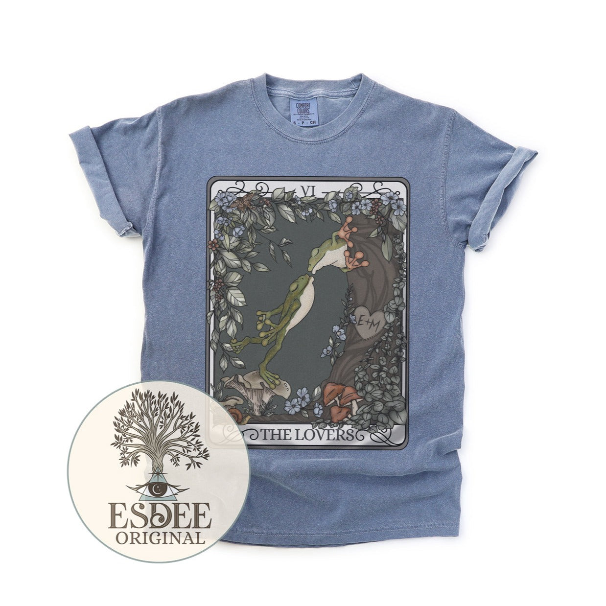 The Lovers Frog Tarot Card Unisex Comfort Colors T-shirt -Esdee