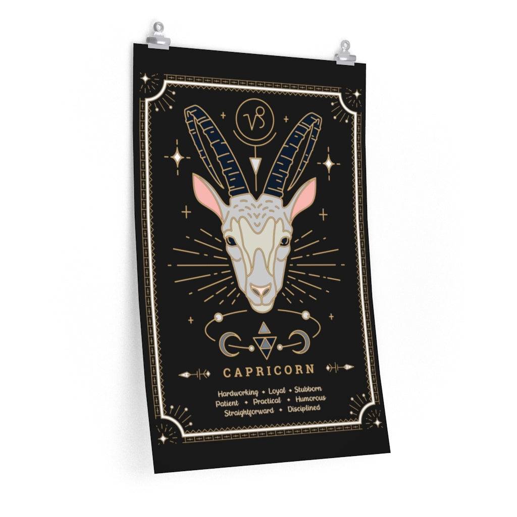 Capricorn Vintage Zodiac Sign Poster Art Print Esdee