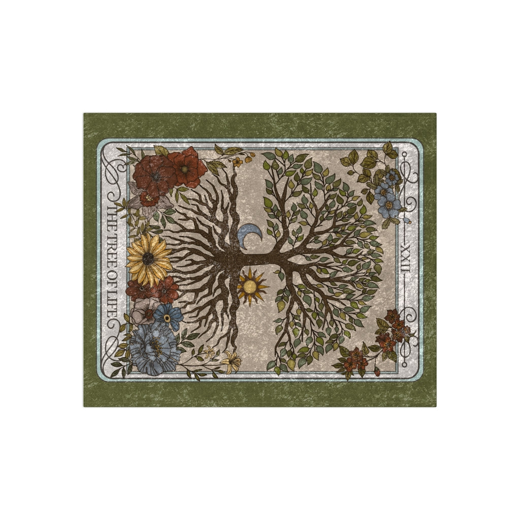 The Tree of Life Tarot Card Crushed Velvet Blanket - Esdee