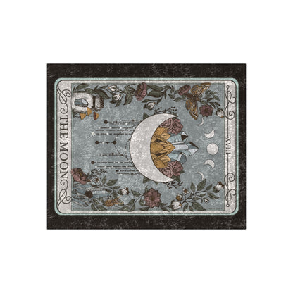 The Moon Tarot Card Crushed Velvet Blanket - Esdee