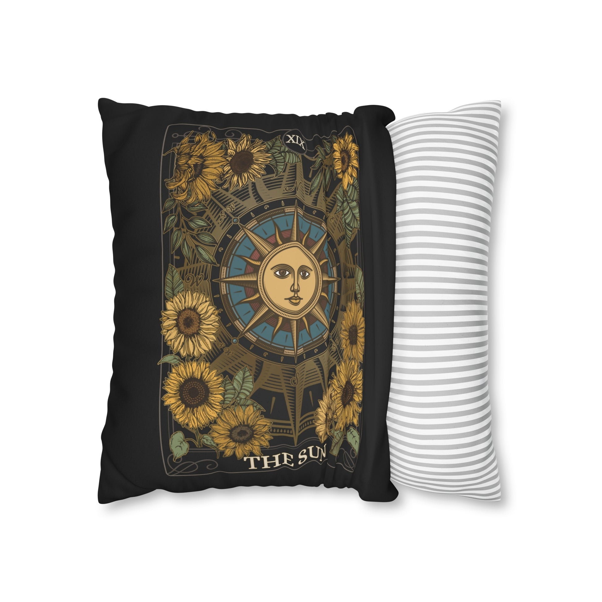 The Sun Tarot Card Faux Suede Square Pillow Case - EsdeeThe Sun Tarot Card Faux Suede Square Pillow Case - Esdee