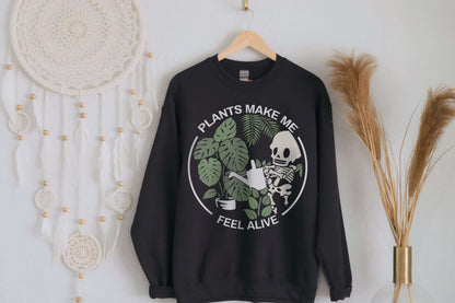 Plants Make Me Feel Alive Crewneck Sweatshirt - Esdee