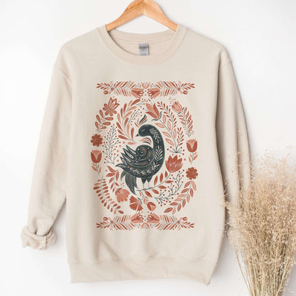 Folk Art Bird Crewneck Sweatshirt - Esdee