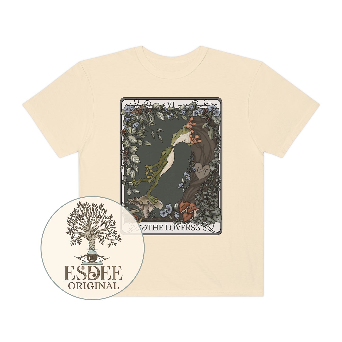 The Lovers Frog Tarot Card Unisex Comfort Colors T-shirt - Esdee