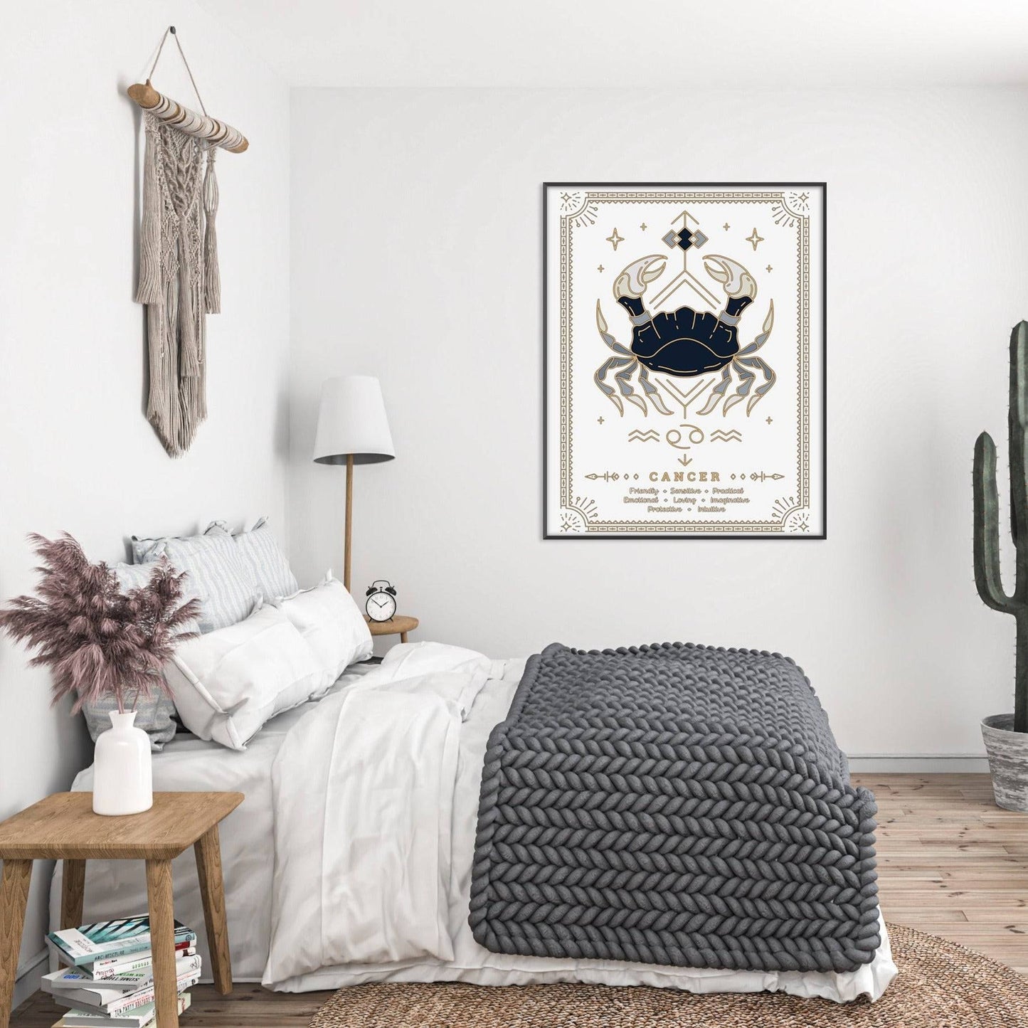 Cancer Vintage Zodiac Sign Poster Art Print Esdee